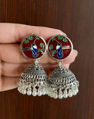 Anqa Antique Silver Jhumkay