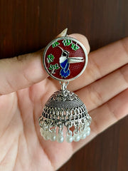 Anqa Antique Silver Jhumkay