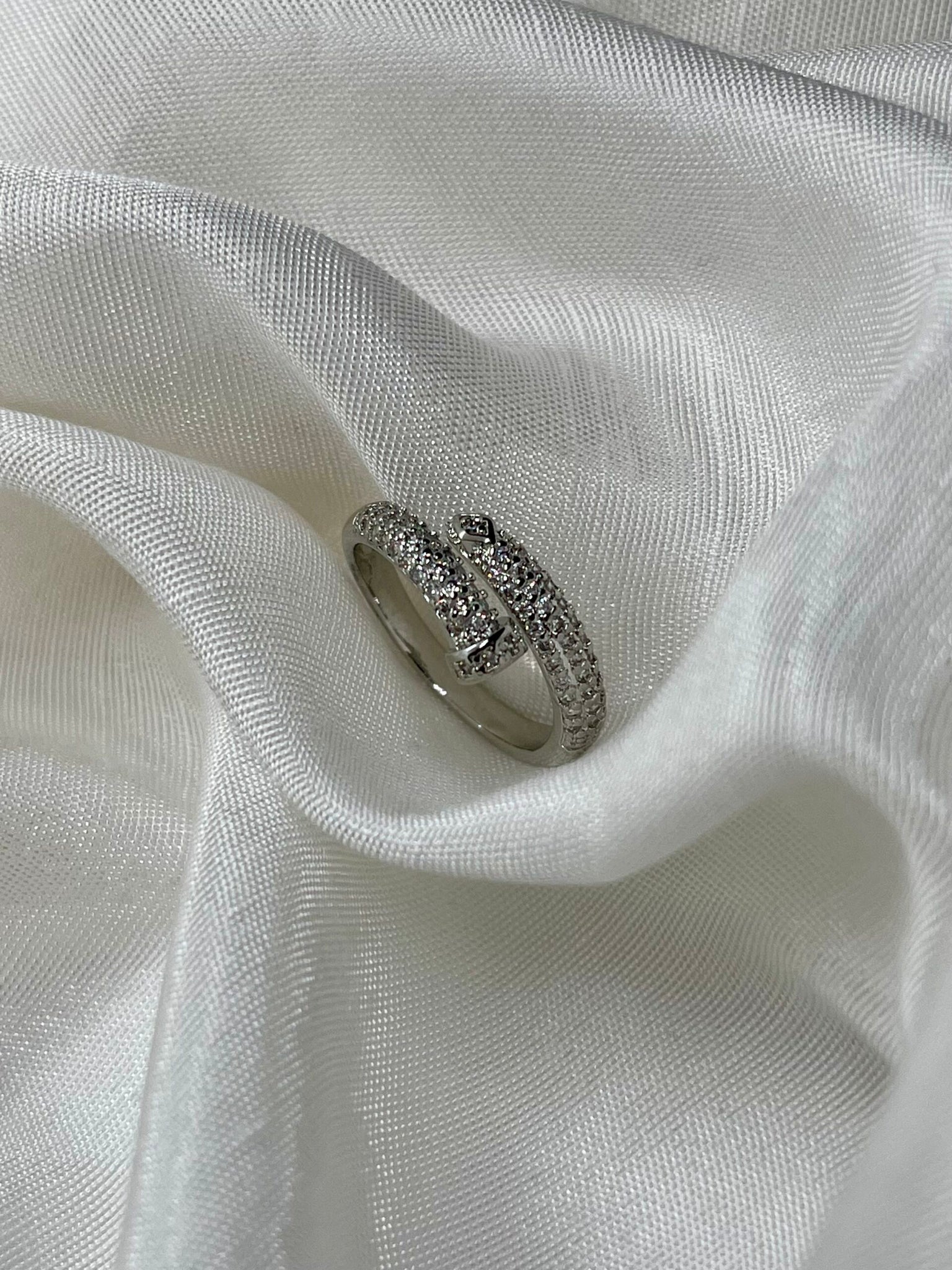 Crystal Croissant Ring