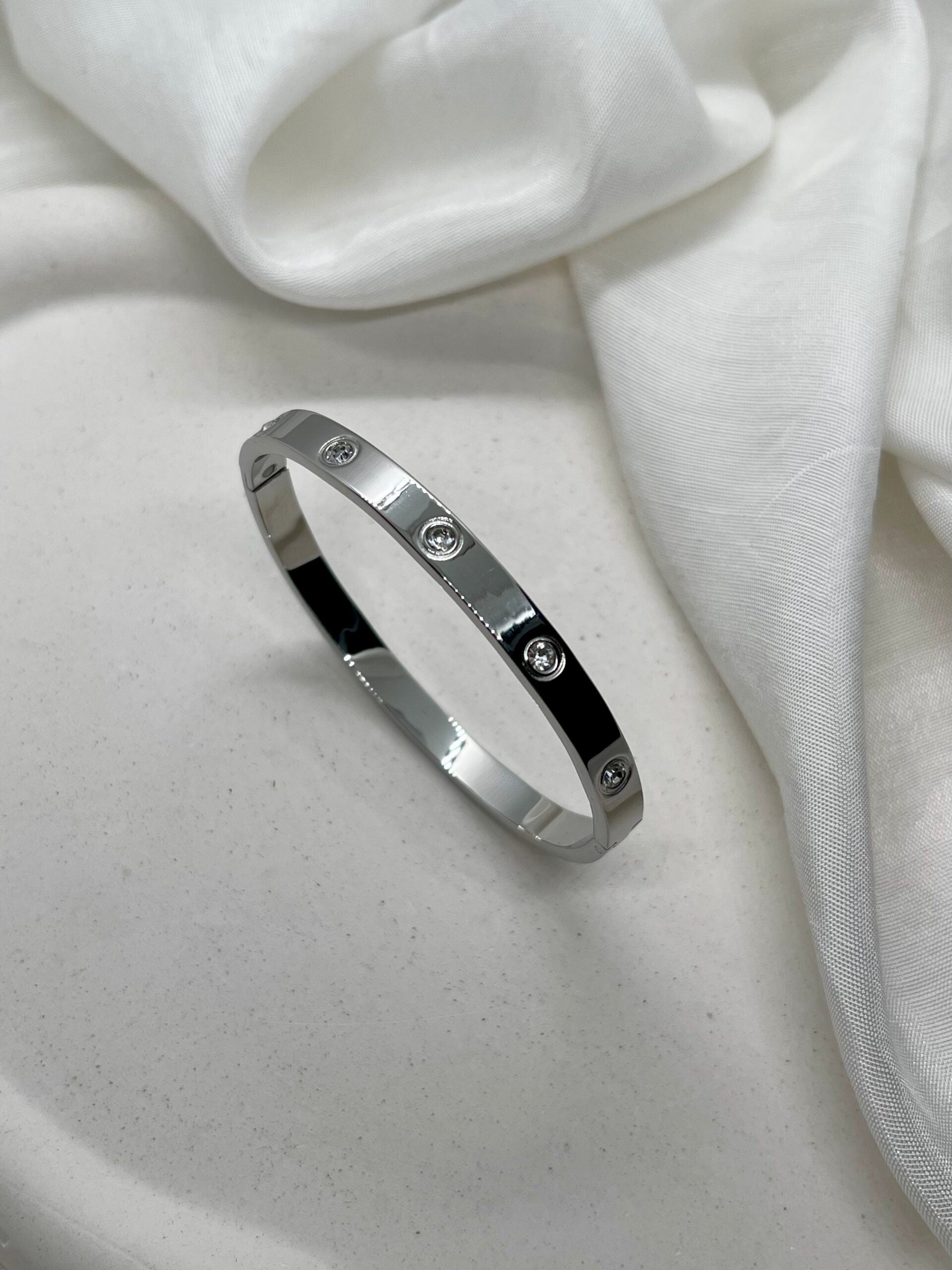 Silver Stone Bangle