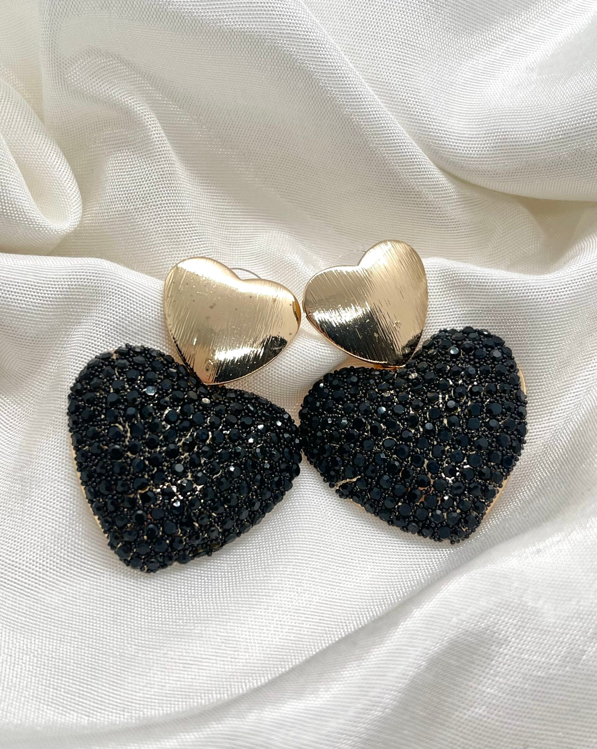 Black Heart Earrings