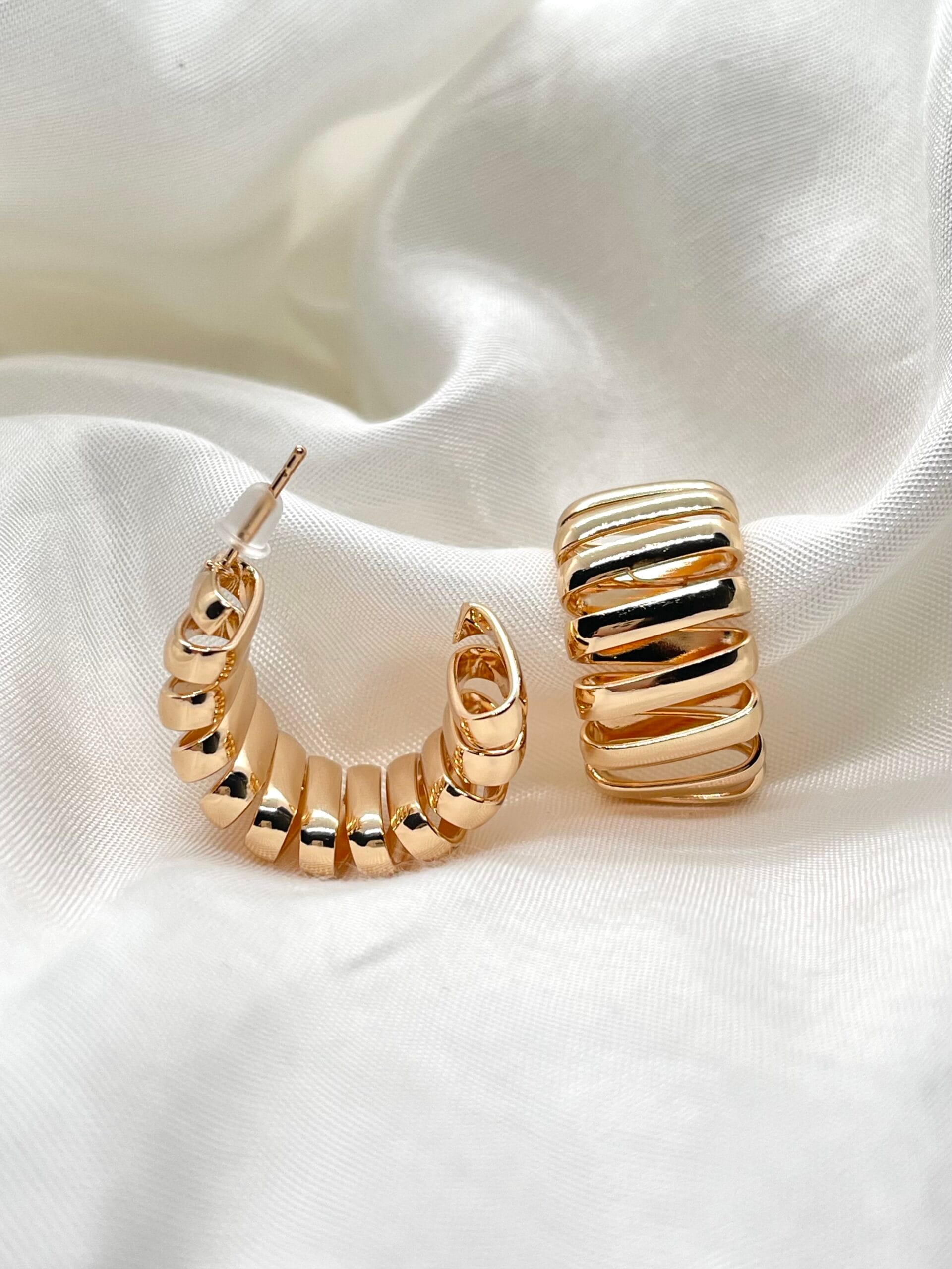 Spiral Gold Hoops