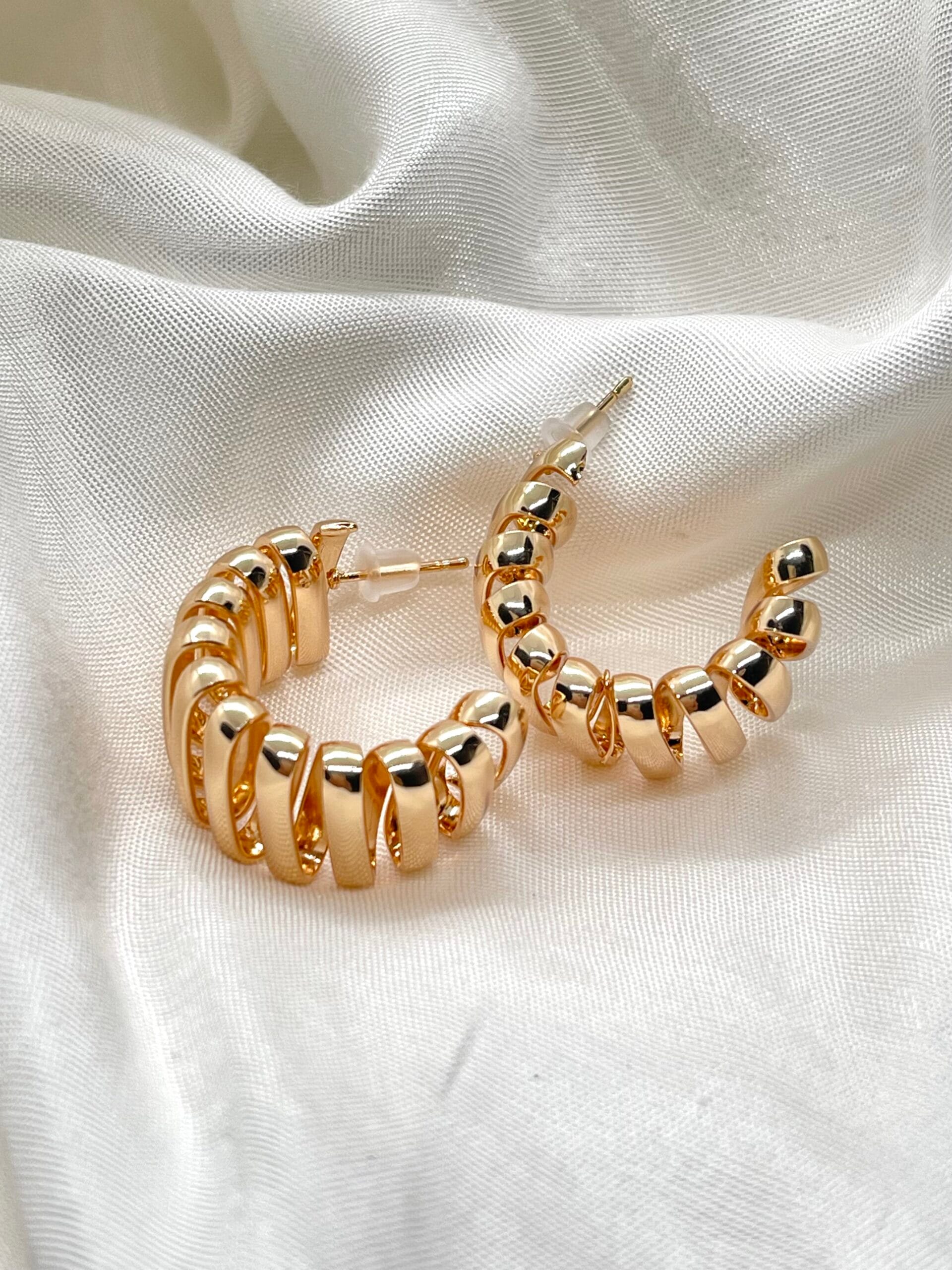 Spiral Gold Hoops